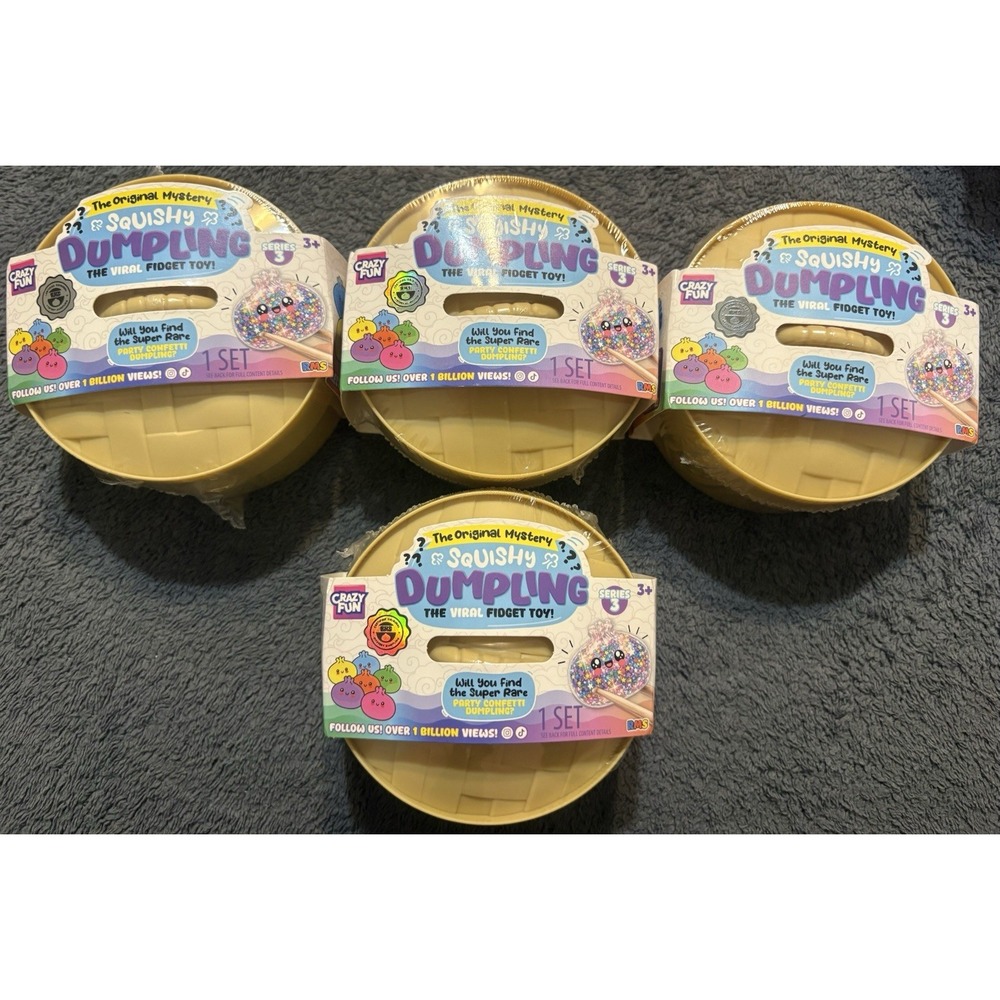 The Viral Squishy Dumpling 4-Pack: Series 3 Party Confetti Edition